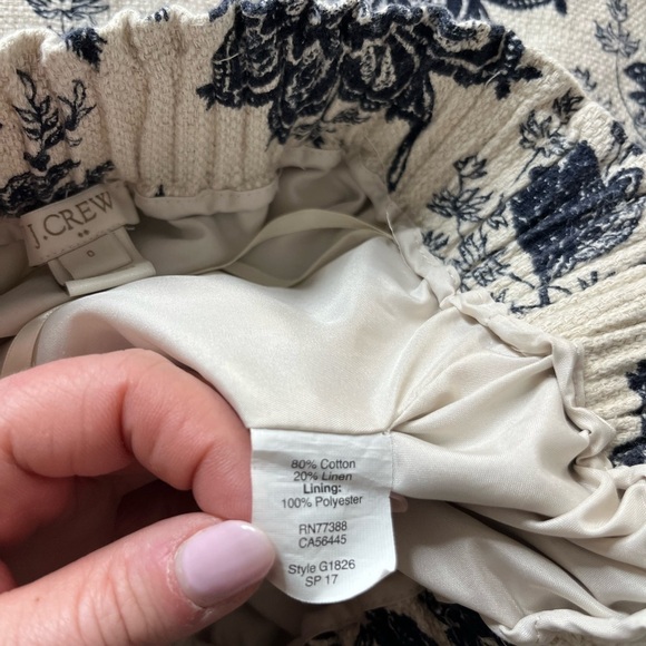 J. Crew Floral Navy and Cream Skirt - Picture 5 of 6